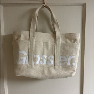 Glossier Beige Canvas Tote